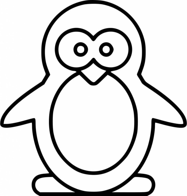 Пингвин трафарет