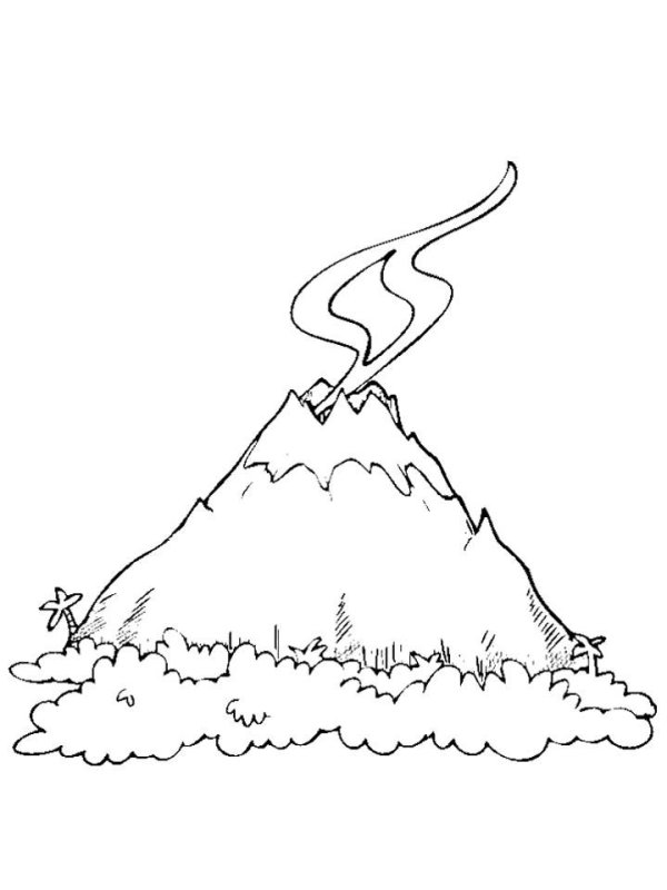 Вулкан раскраска