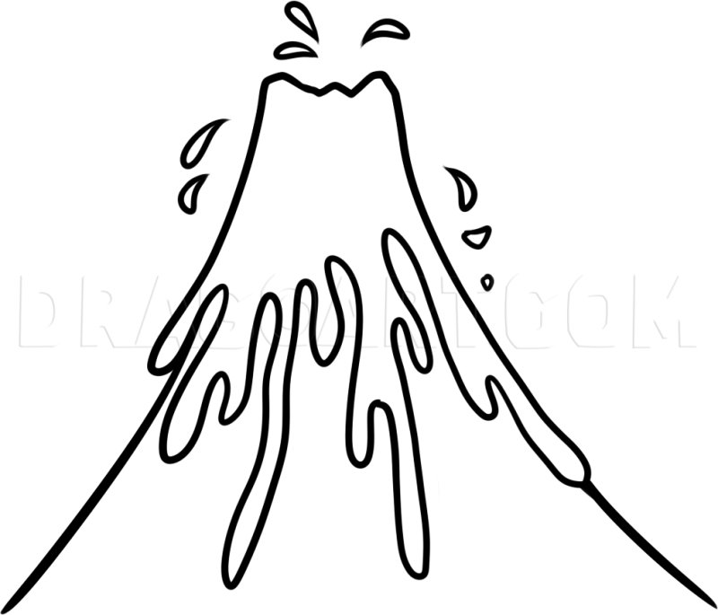 Вулкан раскраска для детей