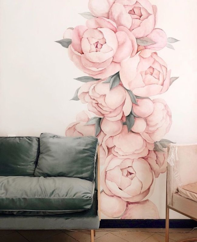 Цветочная роспись стен