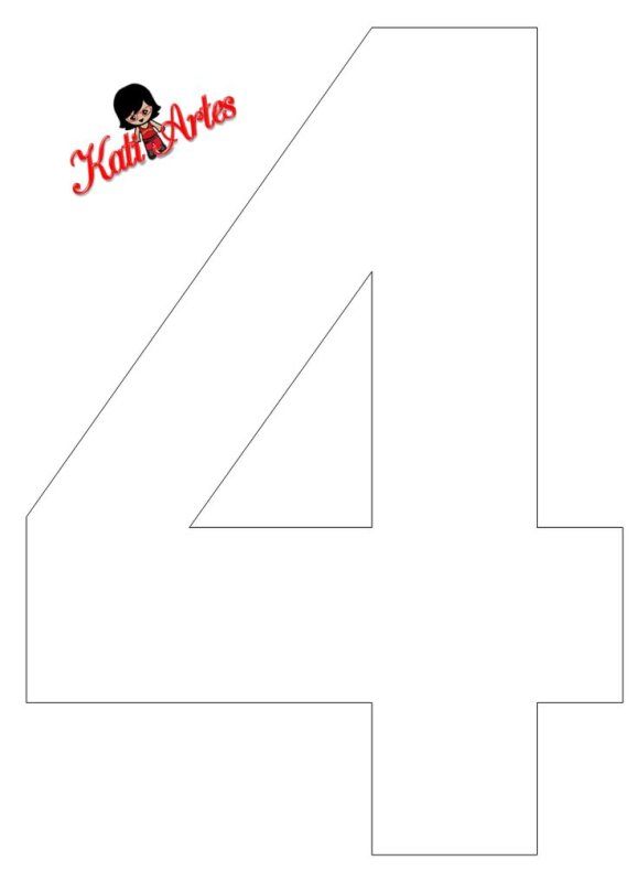 Макет цифры 4 для торта