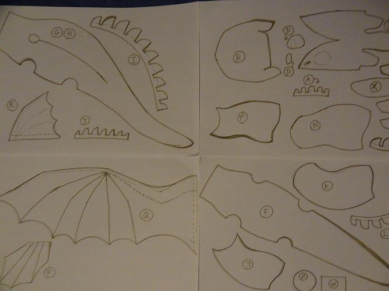 Выкройки драконов из ткани