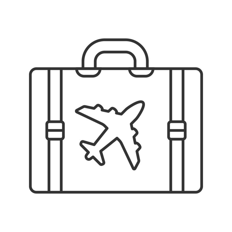 Чемодан картинка раскраска