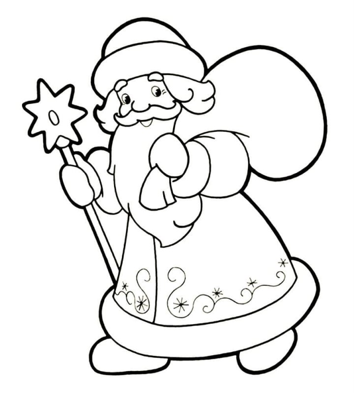 Дед Мороз раскраска