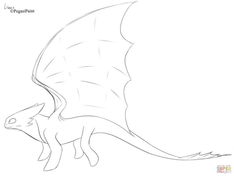 Раскраска дракон Беззубик