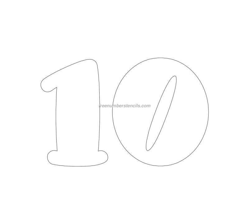 Цифра 10 трафарет для торта