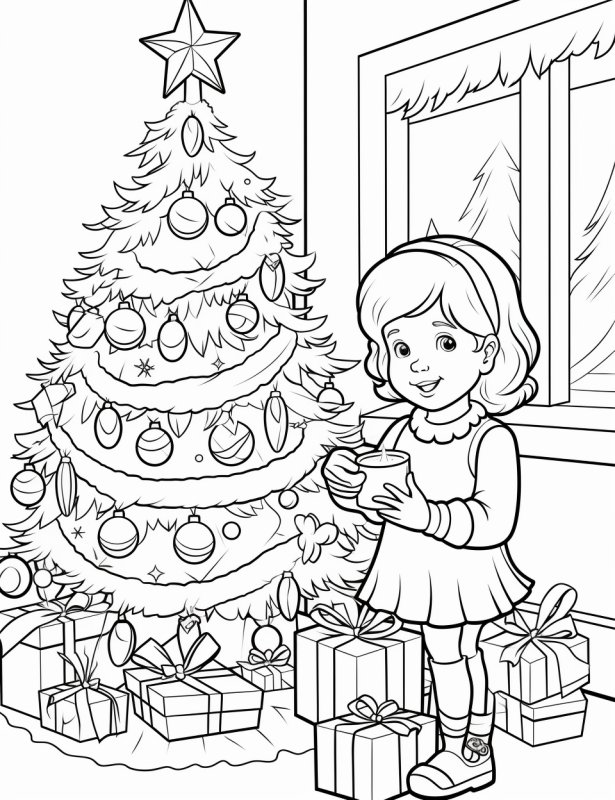 Раскраска Наряжаем елку