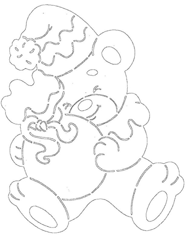 Новогодняя вырезка на окна мишки