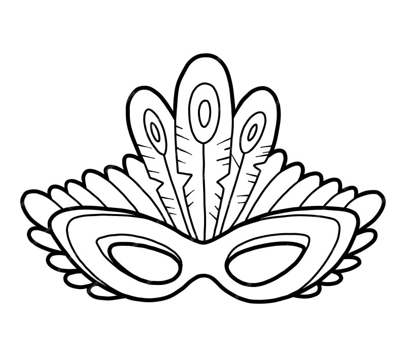 Карнавальная маска трафарет