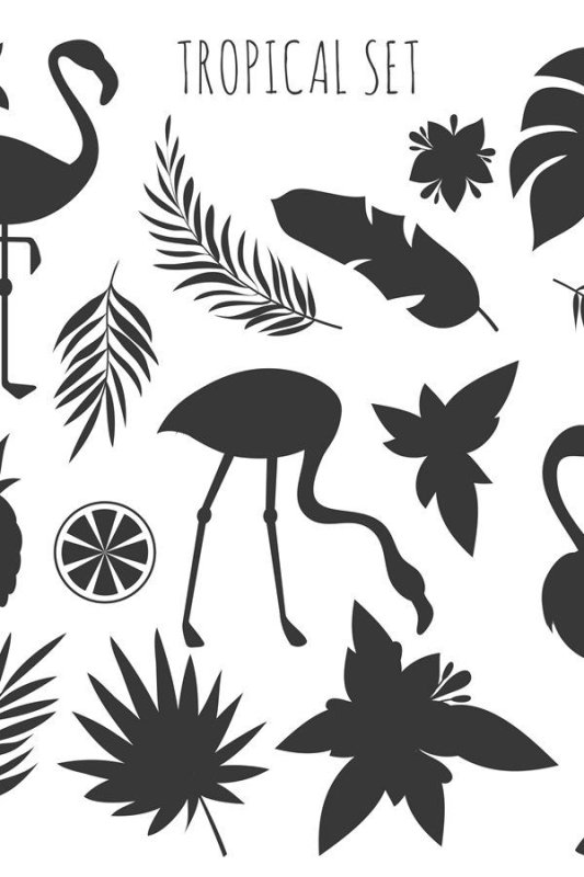 Трафареты в тропическом стиле