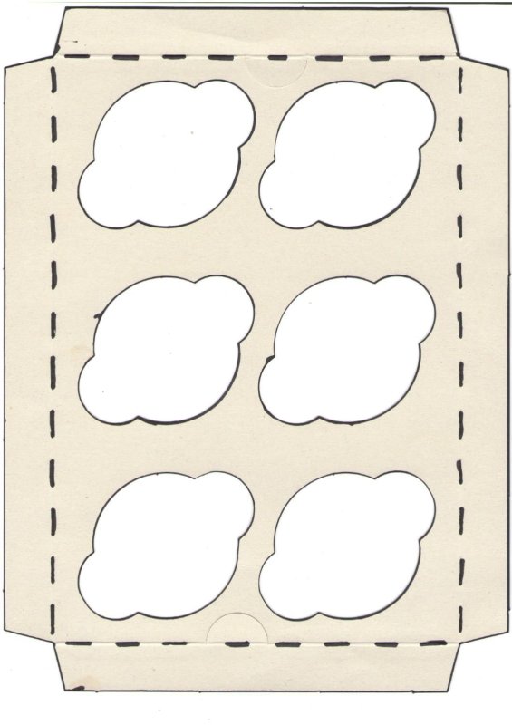 Развертка коробки для кексов