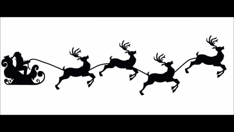 Олени в упряжке трафарет
