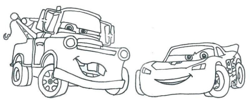 Раскраска молния Маккуин и Мэтр