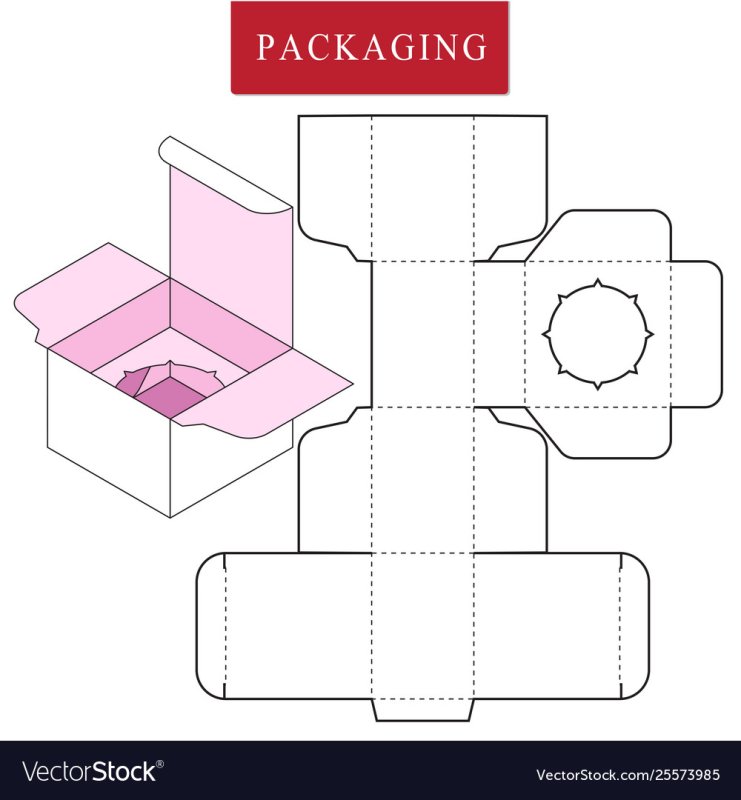 Коробка для пончиков развертка