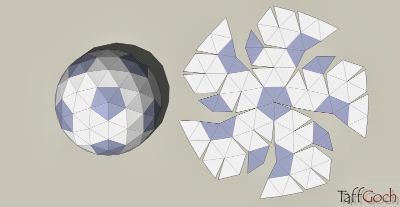 Развёртка сферы для склеивания