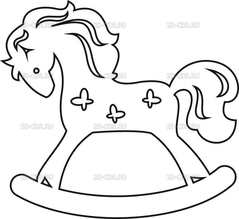 Лошадка качалка шаблон