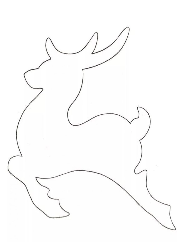 Новогодний олень трафарет