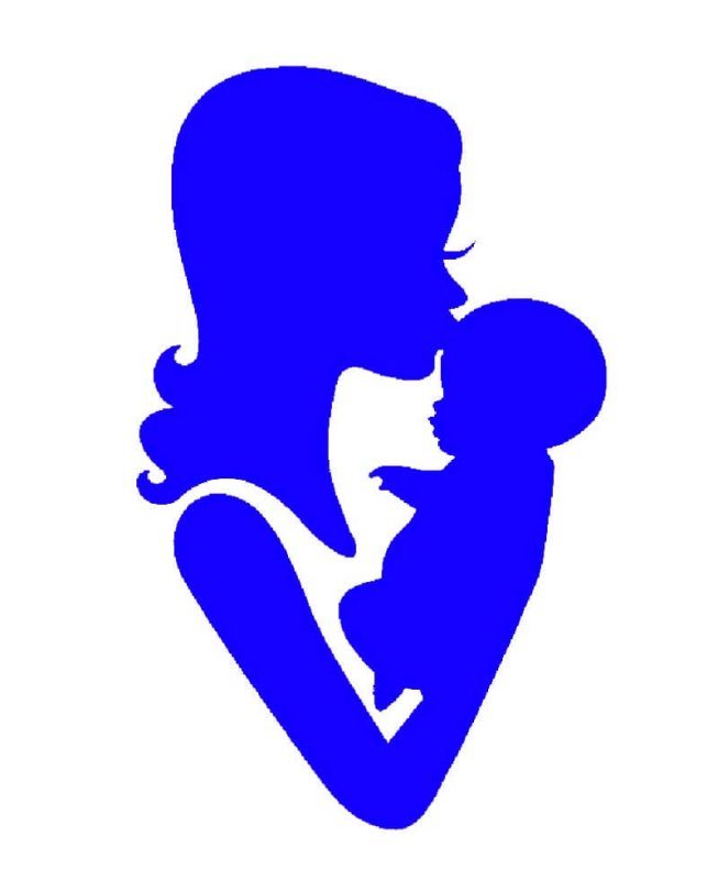 Силуэт матери с ребенком на руках