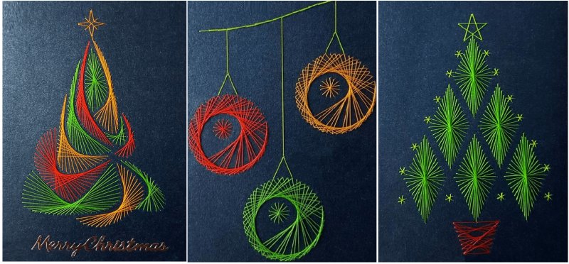 Вышивка на картоне нитками