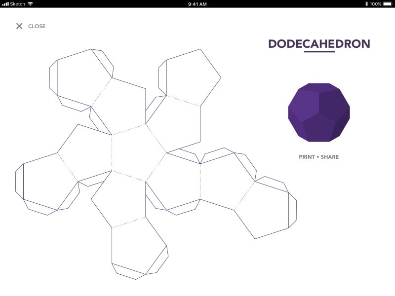 Развертки правильных многогранников додекаэдр