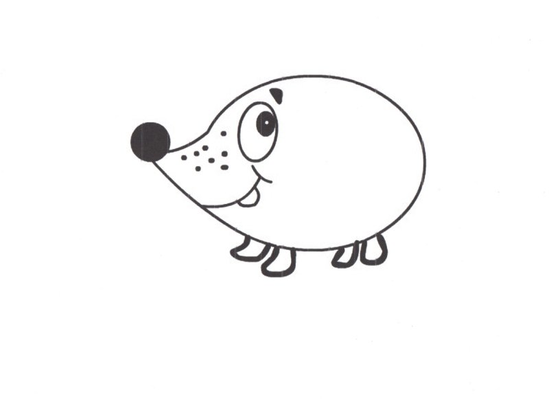 Трафарет ежика без иголок