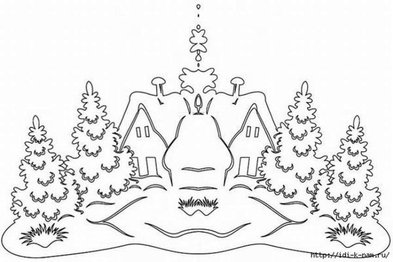 Трафареты на окна новогодние