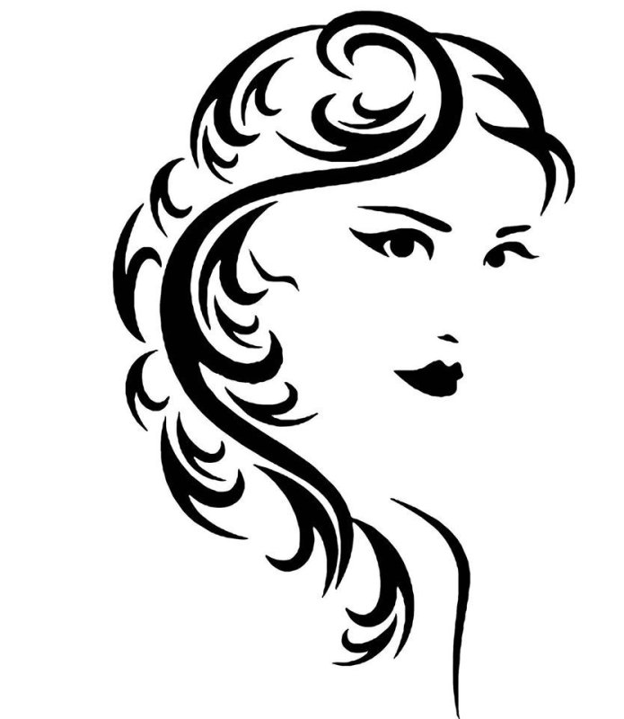 Контур женского лица