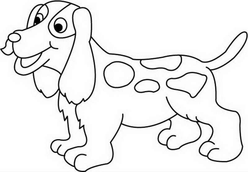 Собачка раскраска для детей