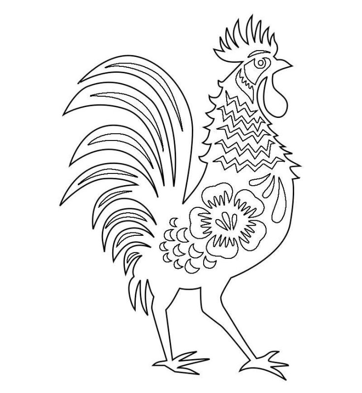 Петушок трафарет