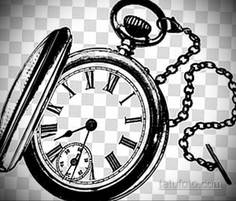 Карманные часы тату