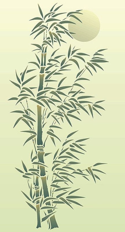 Трафарет бамбук для декора стен