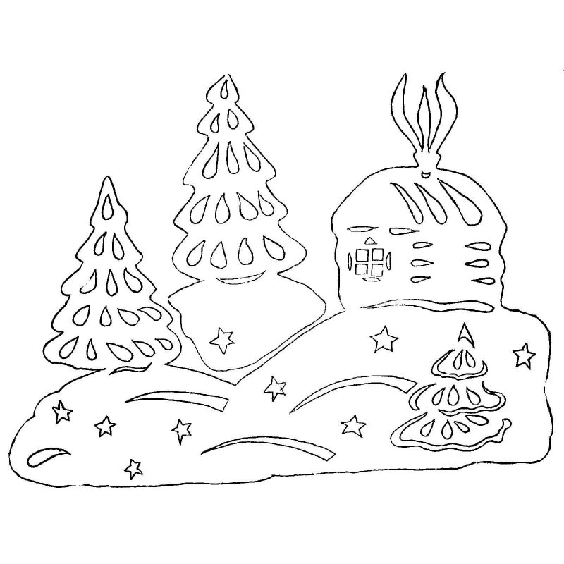 Новогодние трафареты на ок