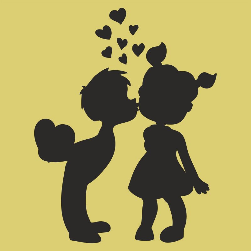 Трафарет мальчика и девочки