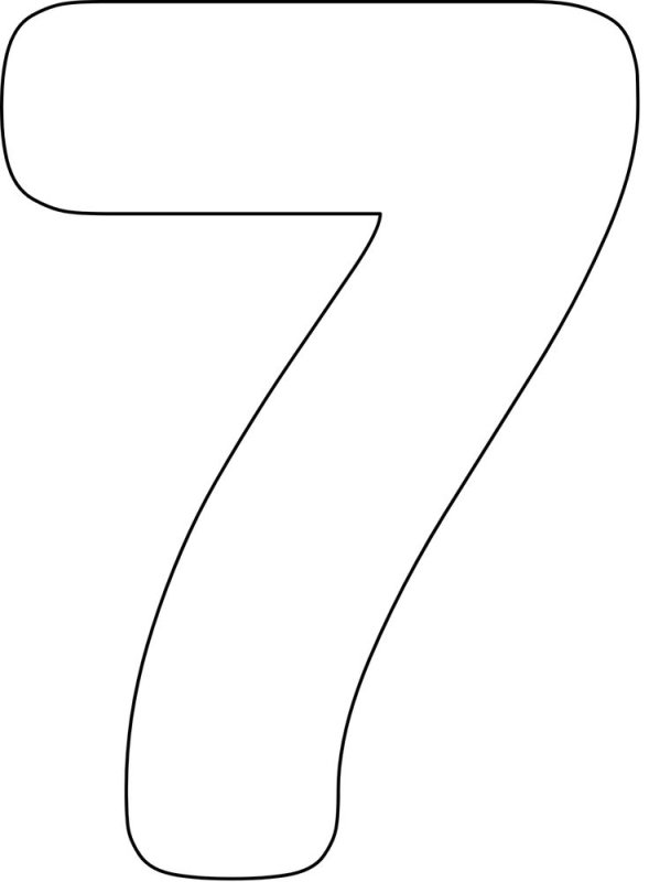 Цифра 7 трафарет