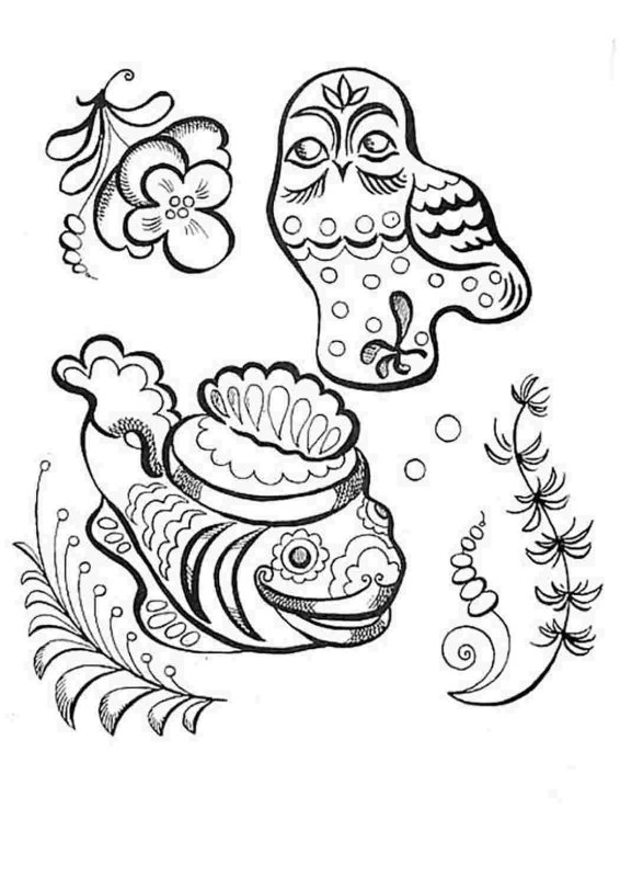 Гжель игрушка раскраска