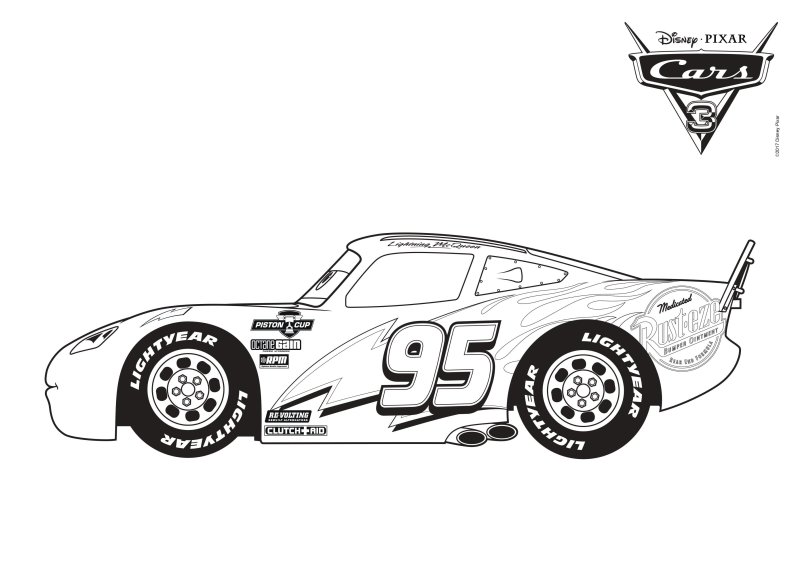 Молния Маккуин Тачки 3 раскраска