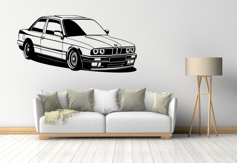 Трафарет автомобиля на стену