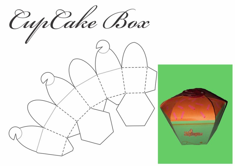 Развертка коробки для кексов