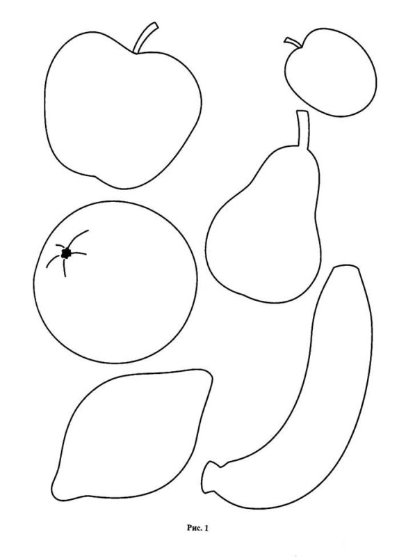 Шаблоны фруктов для аппликации
