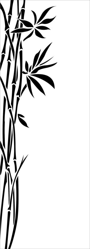 Листья бамбука трафарет