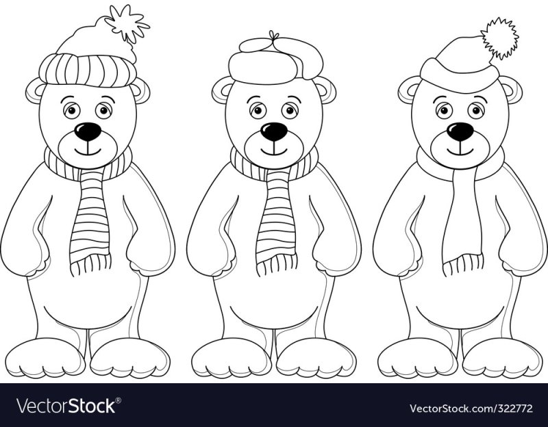 Новогодний трафарет Медвежонок