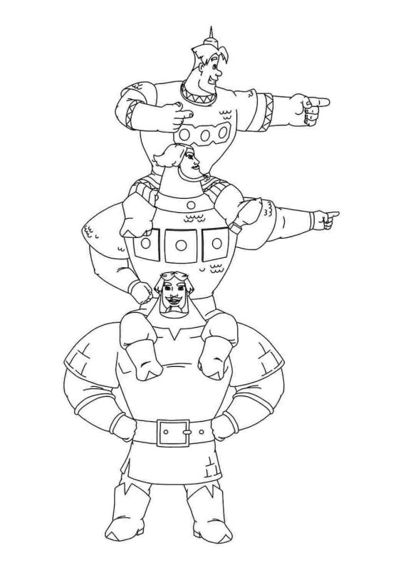 Раскраска богатырь Добрыня Никитич