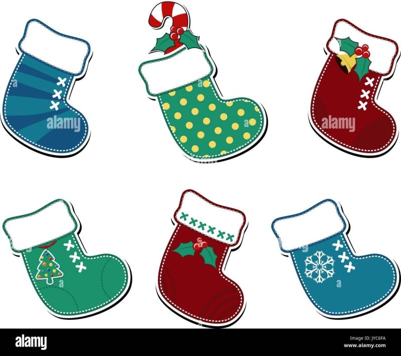 Новогодний носок для подарков иллюстрация