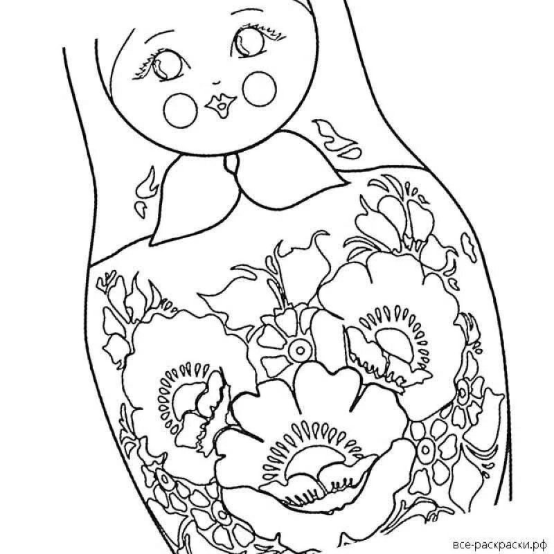 Гжельская роспись раскраска для детей