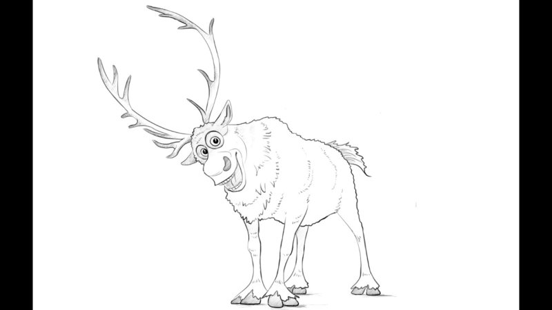 Олень из холодного сердца раскраска