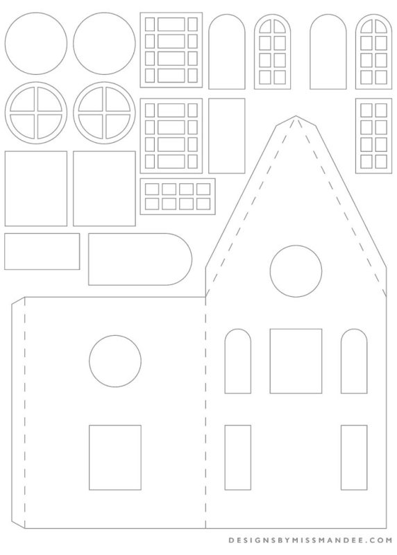 Домик из бумаги шаблоны для распечатки
