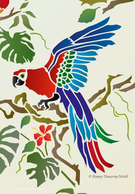 Трафареты в тропическом стиле