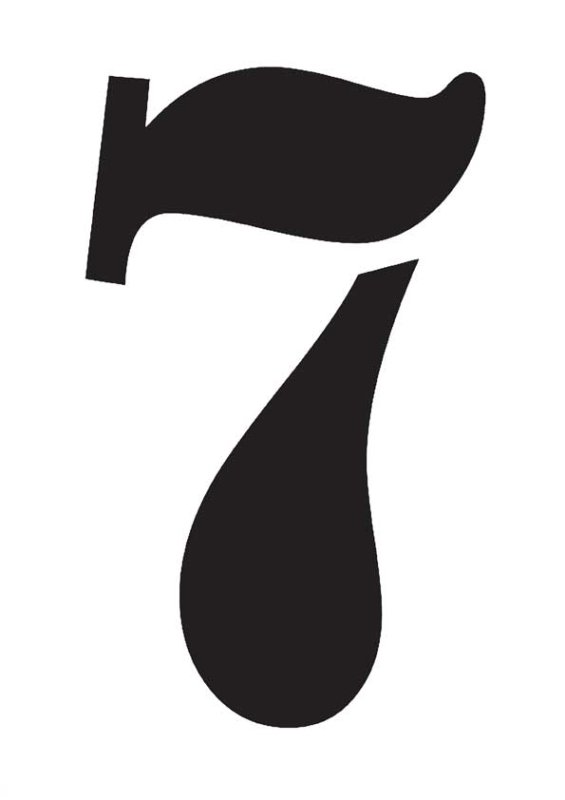 Цифра семь трафарет