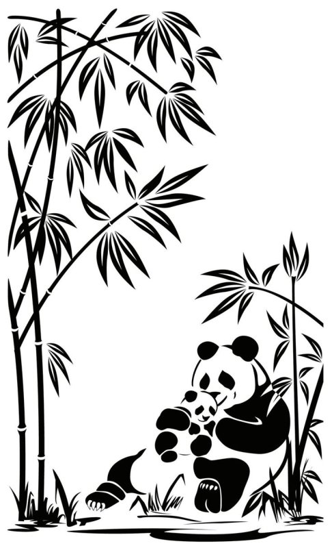 Трафарет бамбук на стену