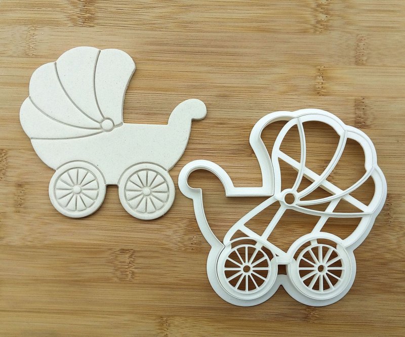 Коляска шаблон для пряника